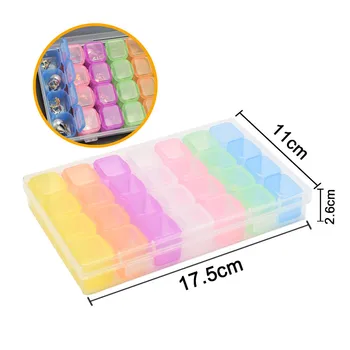 

Hot Selling 2018 Plastic 28 Slots Nail Art Tools Jewelry Storage Box Case Organizer Beads Newest Cosmetic Makeup Container