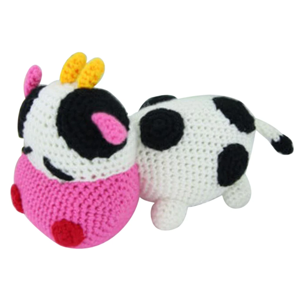 DIY 3D Cow Doll Crochet Kit for Kids Adults Beginners Hand Knitting Animals Stuffed Toy	