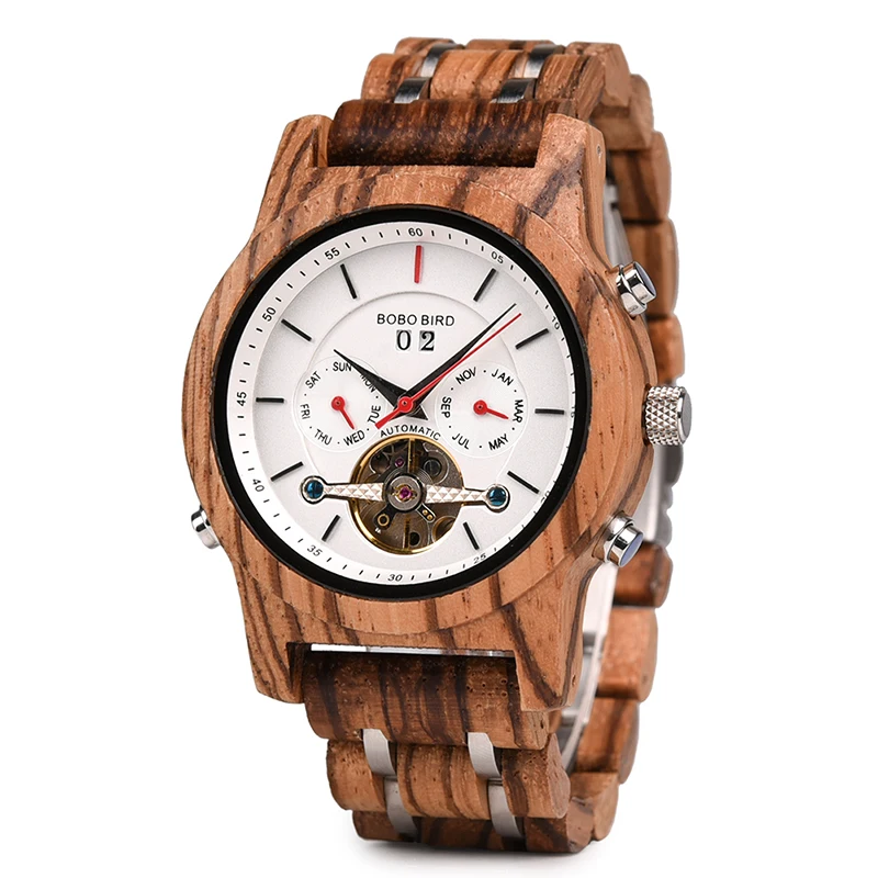 BOBO BIRD деревянные часы Мужские механические часы Автоматические наручные часы мужские s relojes hombre forsining в Подарочная деревянная коробка