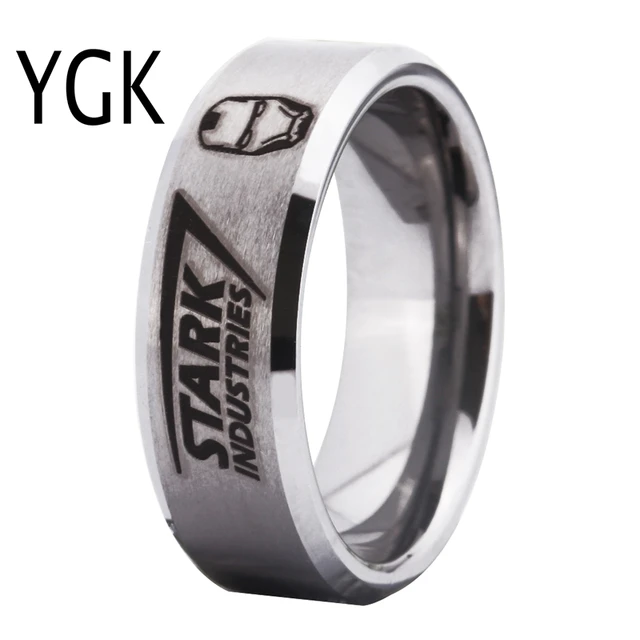 Ygk Brand Jewelry 8mm Width Silver Bevel With Matte Center Iron