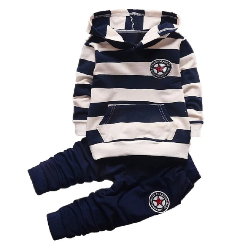 New Baby Boys/Girl Clothing Sets Striped Sport Suit Set Fashion Kid Hoodies+Pants Suit Set Toddler Striped Tracksuit Clothes