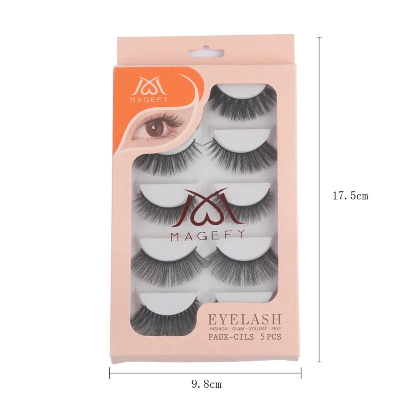 5 pairs Think natural false eyelashes 3d mink lashes extension eyelash fake lashes long makeup mink eyelashes