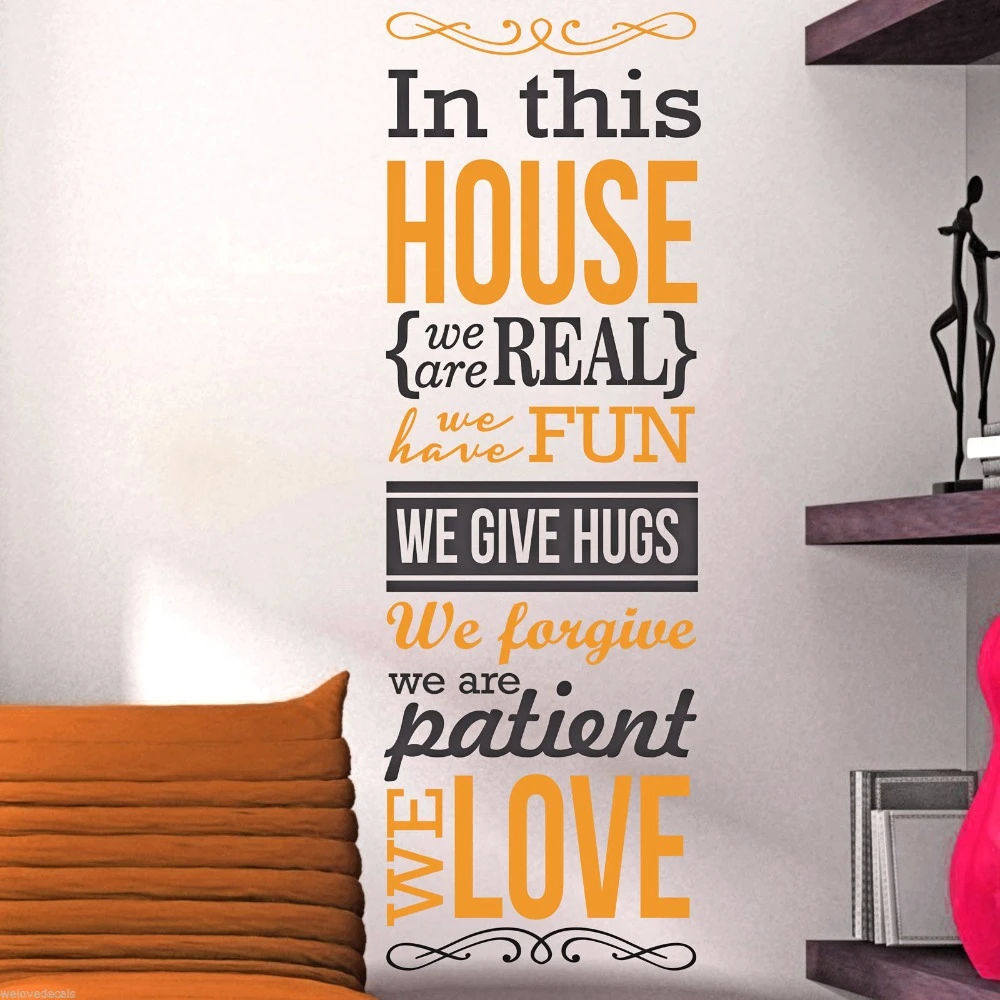 Eco Friendly Color Family Rule Modern Home Living Room Art Deco Mural Wallpaper Decoration Vinyl Wall Decals Y 16 Vinyl Wall Decals Wall Decalsfamily Rules Aliexpress