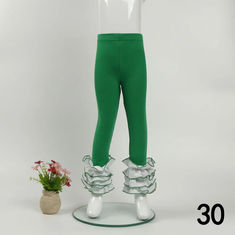 От 6 месяцев до 6 лет, штаны для девочек Рождественские цвета, красные, зеленые, длинные ледяные гетры с оборками для kdis, одежда с эластичной резинкой на талии в стиле пэчворк - Цвет: C30