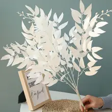 10 пучков 60 см длина белый/зеленый/красный ива шелк искусственный листья дерева ветка для свадьбы домашнего офиса украшения
