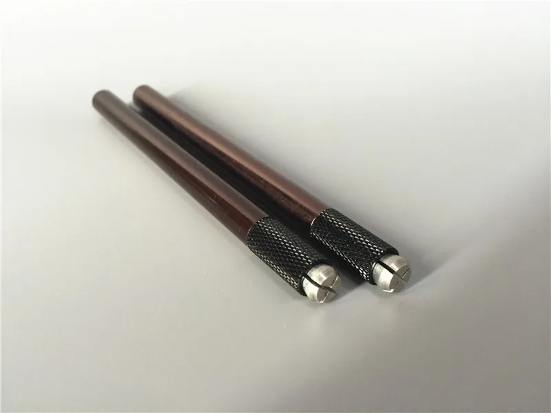 10 шт. микроблейдинг бровей ручная ручка Перманентный макияж микроволокна машина татуировки поставка коричневого цвета