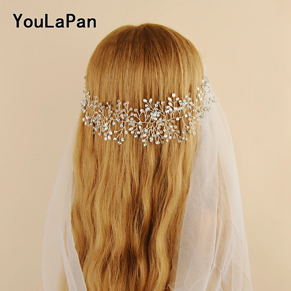 

YouLaPan HP10 Bridal Tiara Crystal and Pearl Wedding Hair Accessories Wedding Headband Wedding Hair Jewelry Bridal Hairband