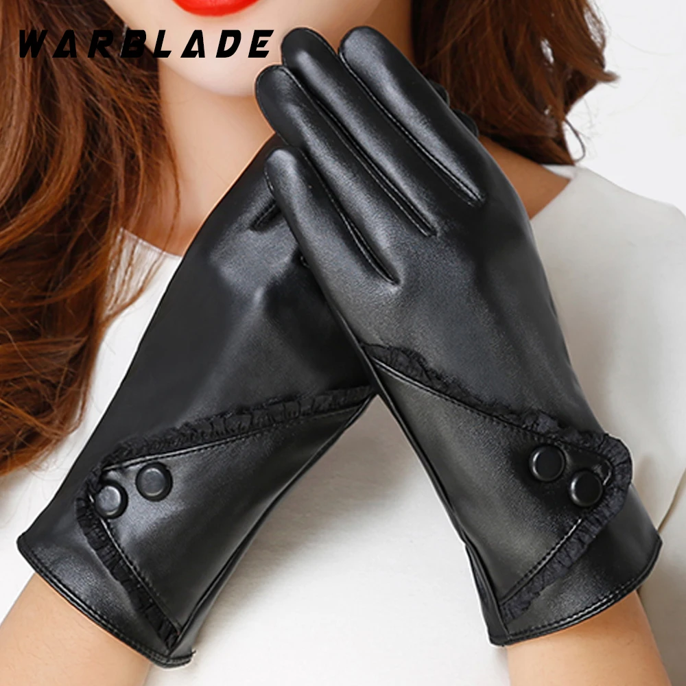 WarBLade, перчатки с сенсорным экраном из искусственной кожи, женские зимние варежки, теплые перчатки для женщин, Guantes Mujer, Европейский стиль, Gants Femme