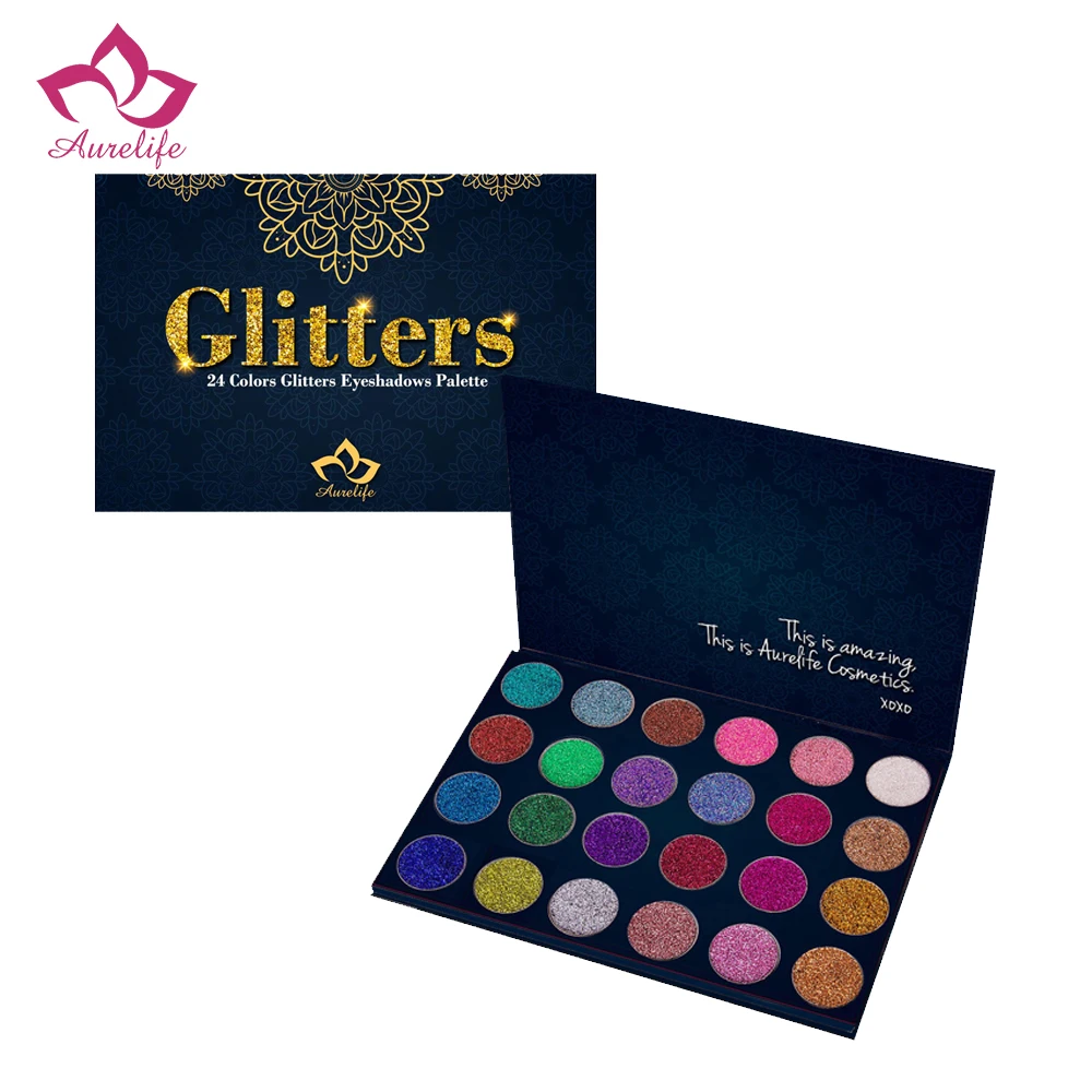 

AURELIFE New Cosmetic Press Diamond Glitter Pressed Glitter Eyeshadow Palette Highly Pigmented Glitter Foiled Eye Shadow Palette