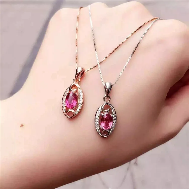 KJJEAXCMY бутик Драгоценности S925 для женщин с натуральным камнем, ожерелье из турмалина, ожерелье с подвеской, ожерелье и цепь