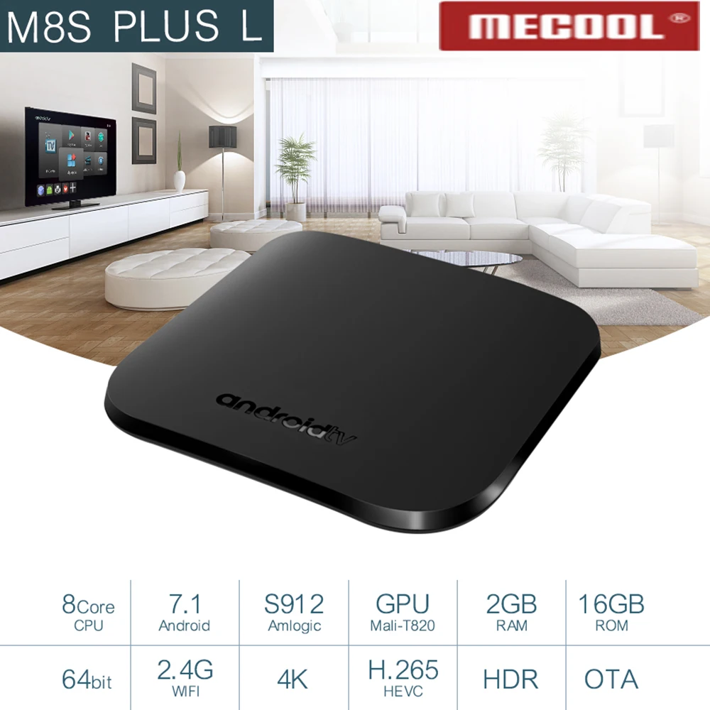 Q) M8S Plus L Amlogic S912 Восьмиядерный Android tv 7,1 2 Гб Ram 16 Гб Rom 4K HD HDR tv Box Android tv Box телеприставка
