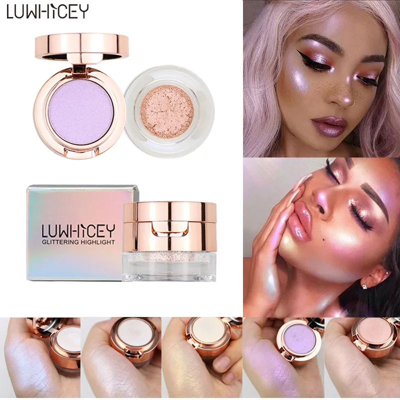 

LUWHICEY Highlighter Palette Makeup Glow Kit Face Contour Shimmer Jelly Gel Mermaid Illuminator Highlight Double-layer Cosmetic