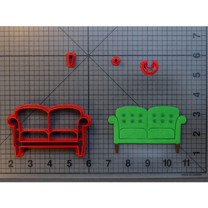 Loveseat печенья custom made 3D печать помадка форма для кекса резак печенья Форма торта украшения инструменты - Цвет: Loveseat 3 inch