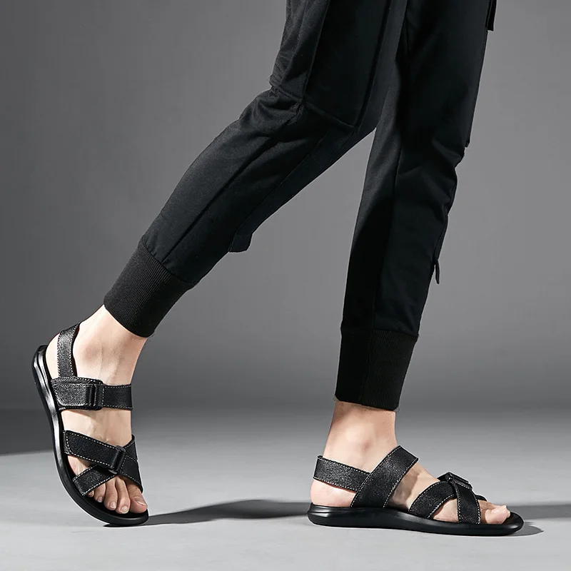 US 6-11 Light Weight Casual Mens' Sandals Summer Man Driving Car Shoes Hook Loop Slides Beach Shoes Nonslip