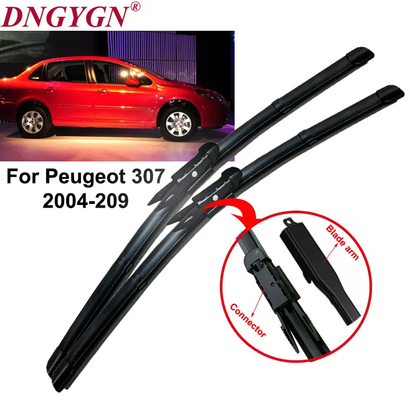 For Peugeot 307 Accessories Car Wiper Blade Windscreen Wipers Rubber Fit Pinch Tab Arms From 2004 to 2009 For Peugeot 307 Accessories Car Wiper Blade Windscreen Wipers Rubber Fit Pinch Tab Arms From 2004 to 2009