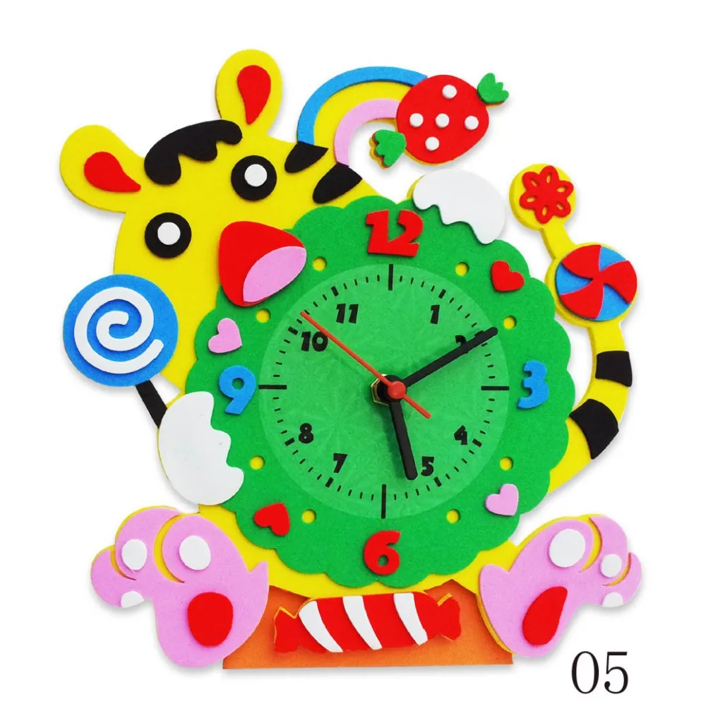 3D Puzzle ЕВА Руководство мультфильм часы рисунок Наклейки большой Размеры DIY Бумага Игрушки для маленьких детей для детей творческие Стикеры
