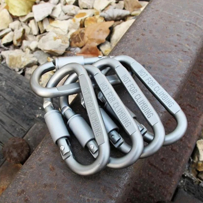 Карабин из алюминиевого сплава d-кольцо брелок для ключей с карабином Кемпинг брелок защелкивающийся крюк комплект для наружного путешествия замок для зависания альпинистская пряжка