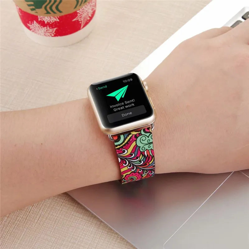 Кожаный ремешок для часов Apple Watch 44 мм 42 40 38 серии iwatch1 2 3 4era наручные часы с