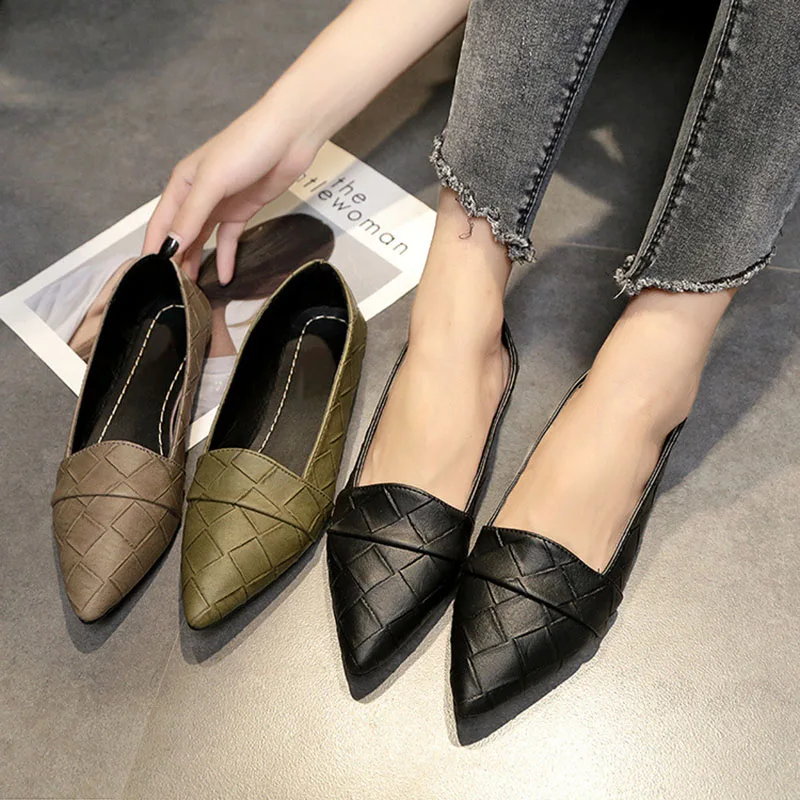 slip on pointed toe flats