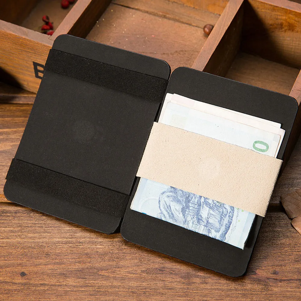 Ультратонкий кожаный чехол-бумажник для кредитных карт, чехол для автомобиля, водительские права, ID держатель для карт, Мужской Двойной бизнес-карман