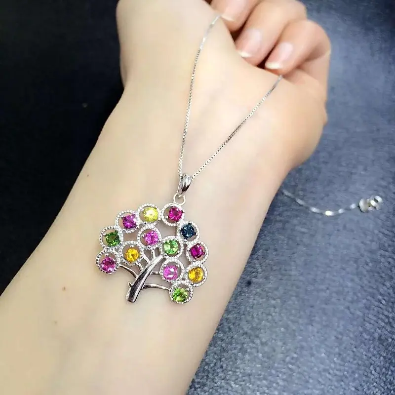 

Qi Xuan_Fashion Tourmaline Apple Tree Pendant Necklaces_Real Tourmaline Necklaces_Quality Guaranteed_Manufacturer Directly Sale