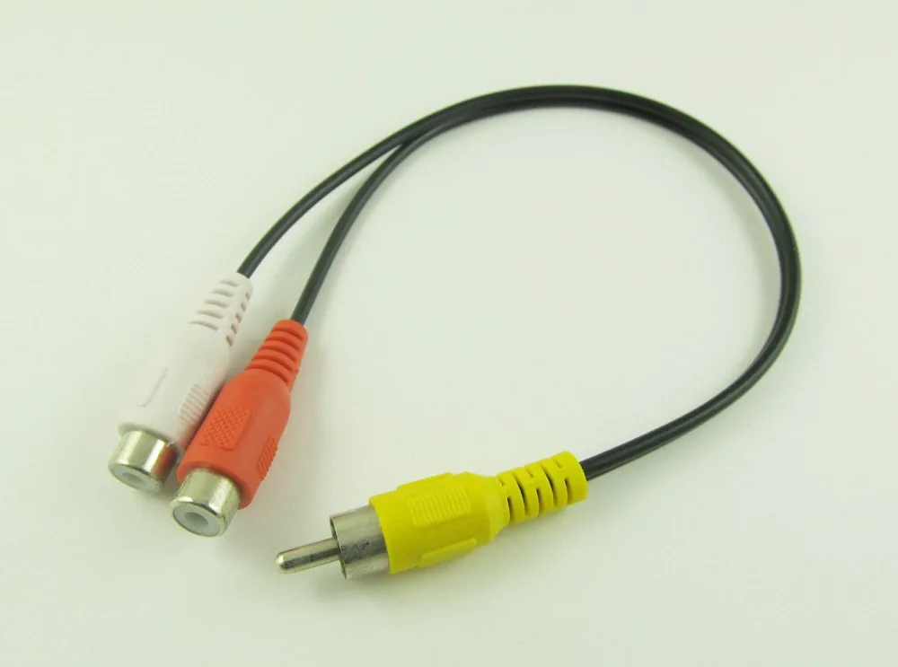 

10pcs RCA Male Plug to 2 RCA Female Jack Y Splitter Audio Video AV Adapter Cable 27cm