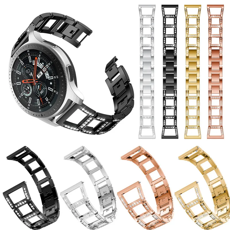 Fshion Luxury Metal Crystal Watch Strap Replacement Watch Band Strap Bracelet For Samsung Galaxy Watch (46mm) 40NT21 (1)