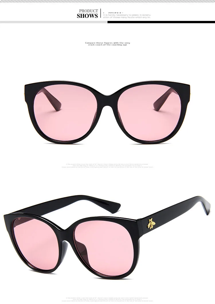Женские солнцезащитные очки, брендовая оправа, пчелиные очки, брендовые модные дизайнерские женские солнцезащитные очки, винтажные сексуальные очки UV400, Gafas de sol mujer