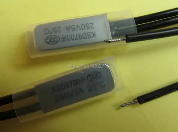 

( 20pcs / lot ) High quality KSD9700 250V 5A NO 25C * 25 Degree normally open Thermostat Temperature Switch Bimetal Disc Control