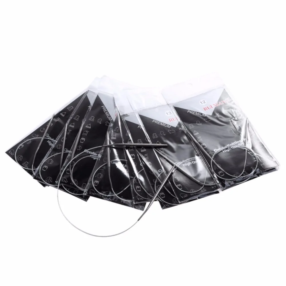 

11 Pcs/set 17" 43cm Stainless Steel Circular Knitting Needles Circular Needles for Knitting Crochet Weaving Pins Needlework