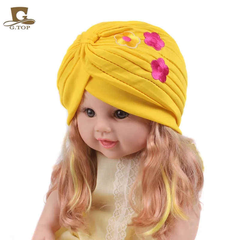 Bead Flower Hat Kids Baby Indian Turban Beanie Cap Toddler Winter Warm Head Wrap