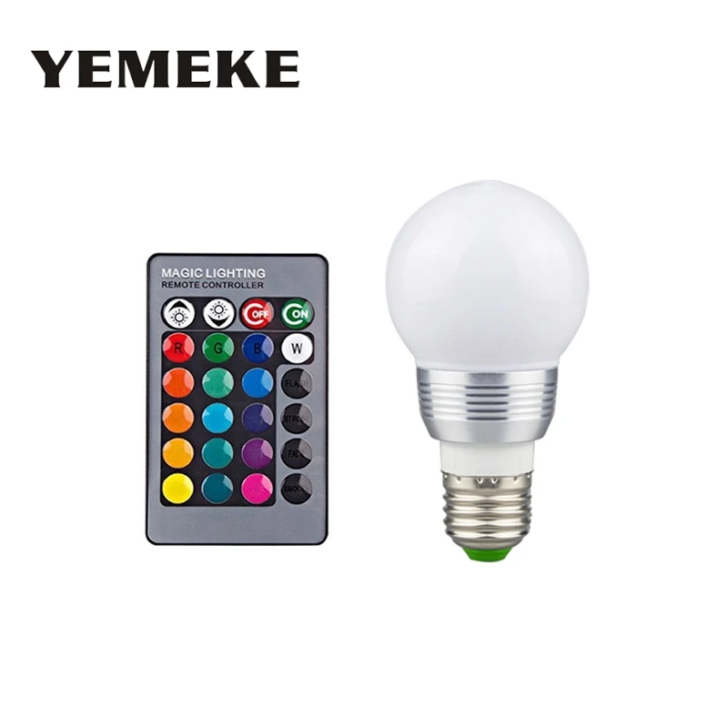 

High Power RGB Led Bulb E27/GU10/MR16/E14 Dimmable Spot Light 3W Led Lamp 16 Color Led RGB Bulbs For Holiday Christmas Light