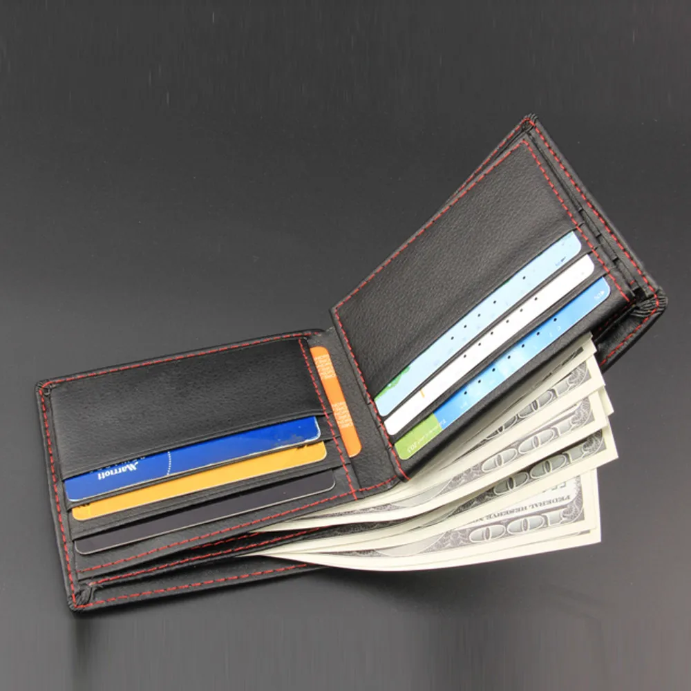 www.bagssaleusa.com : Buy Men Bifold Business Leather Wallet ID Credit Card Holder Purse Pockets ...