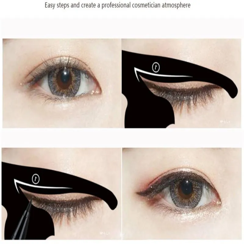 

2PCS Cat Line Pro e ye Makeup Tool e yeliner Stencils Template Shaper Model Cat e ye e yeliner Card