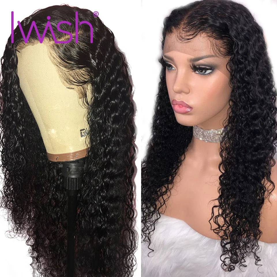 Deep Wave Wigs Glueless Lace Front Human Hair Wigs Pre Plucked
