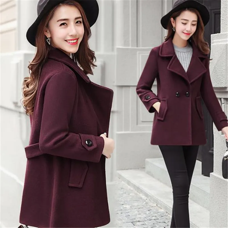 Woolen coat women's Short Section Korean 2018 New Women Cashmere Woolen Parka Autumn Winter Thicken Slim Jacket Coat Female