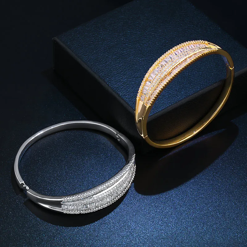 OCESRIO Роскошные брендовые ювелирные изделия для женщин золотые браслеты для рук браслеты для женщин Медь CZ кубический цирконий Дубай Свадебные подарки brt-b34