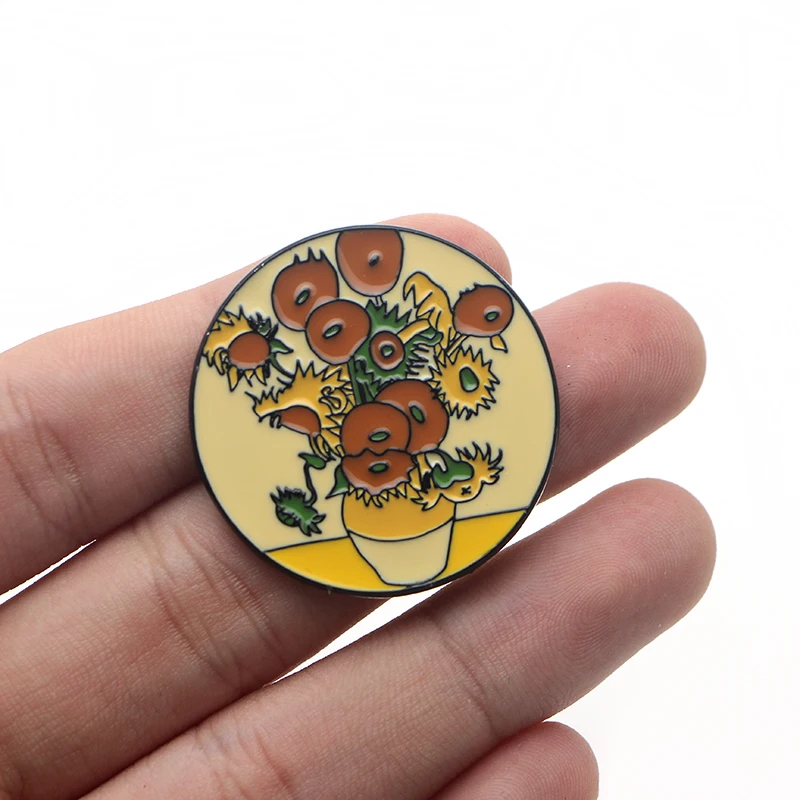 Pinos de Van Pintura a Óleo de Arte de Metal Pin e Broches Lote Atacado Gogh Esmalte Crachá Mochila Presentes Broche Pçs - 20 K339 10 High Quality Joias e Acessórios