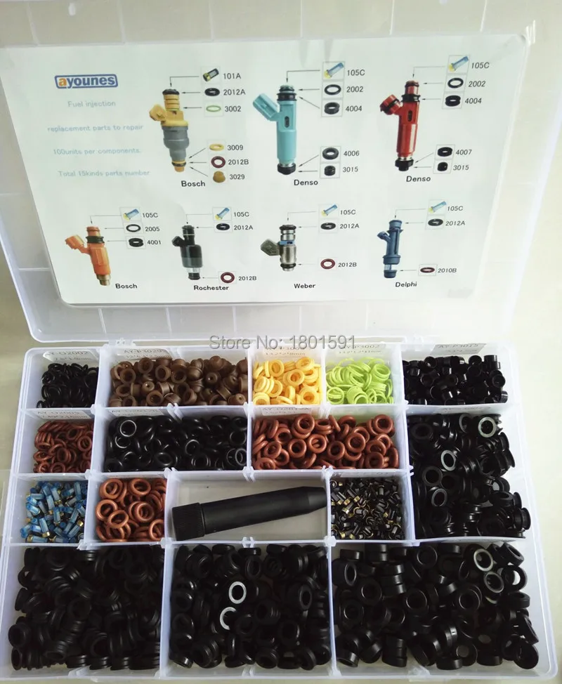 Free Shipping Fuel Injector Repair Kit for universal type fuel injection injector service kits with 16kinds/box AY-RK1111 Free Shipping Fuel Injector Repair Kit for universal type fuel injection injector service kits with 16kinds/box AY-RK1111