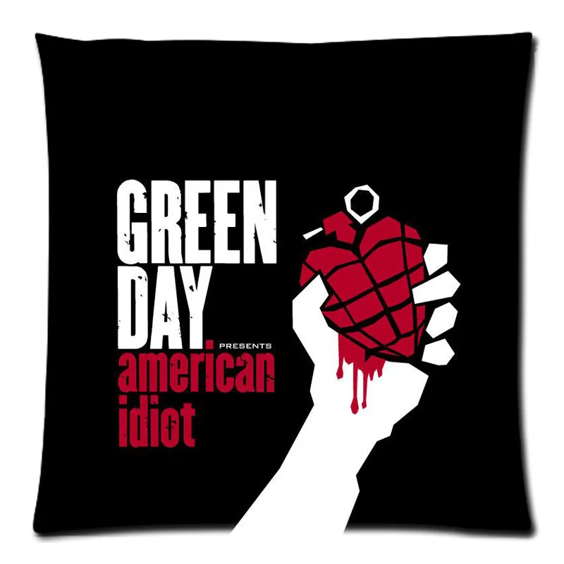 

Top 2016 Green Day Decorative throw Pillow case Polyester Cushion Cover Creative decoration for Sofa Car 45X45cm Twin Side