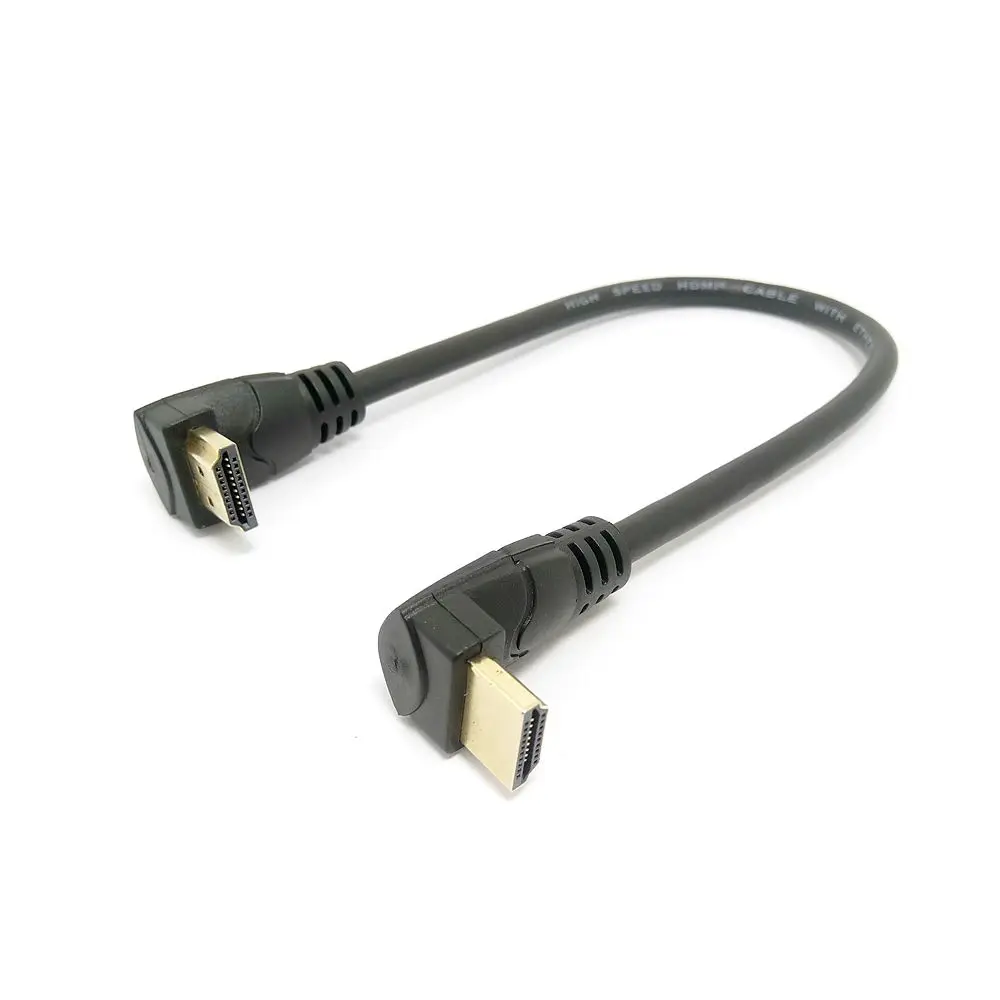 HDMI 2 0 4K 3D двойной 90 градусов вверх под углом штекер в вниз Угловой HDTV кабель 30 см/60