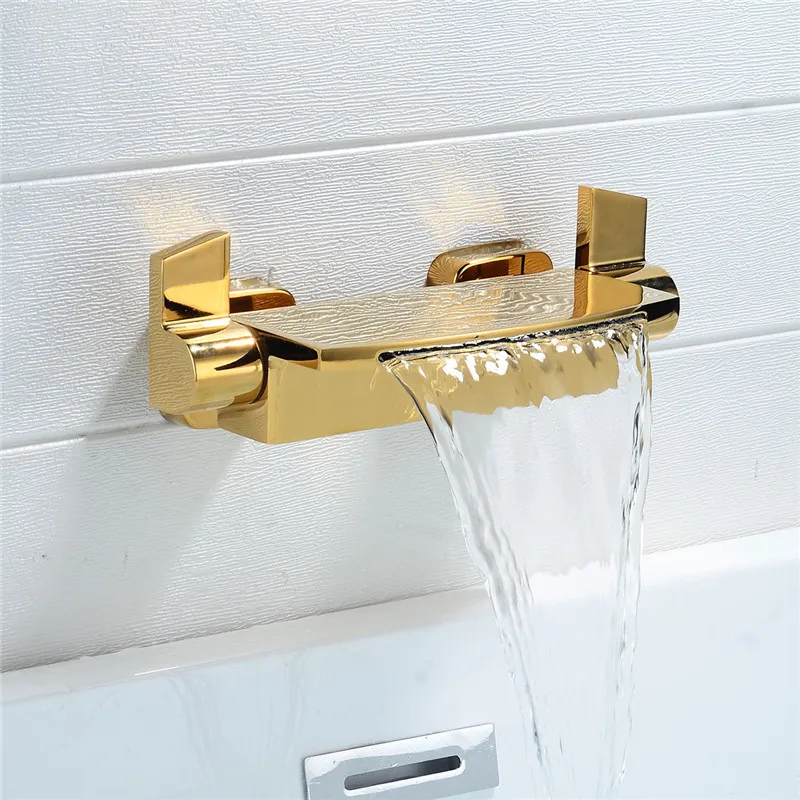 Preise Tuqiu Badewanne Dusche Wasserhahn Wasserfall Wasserhahn Einzigen Griff Mischbatterie Gold Schwarz Weiß Chrom ABS Handbrause Bad   dusche Wasserhahn