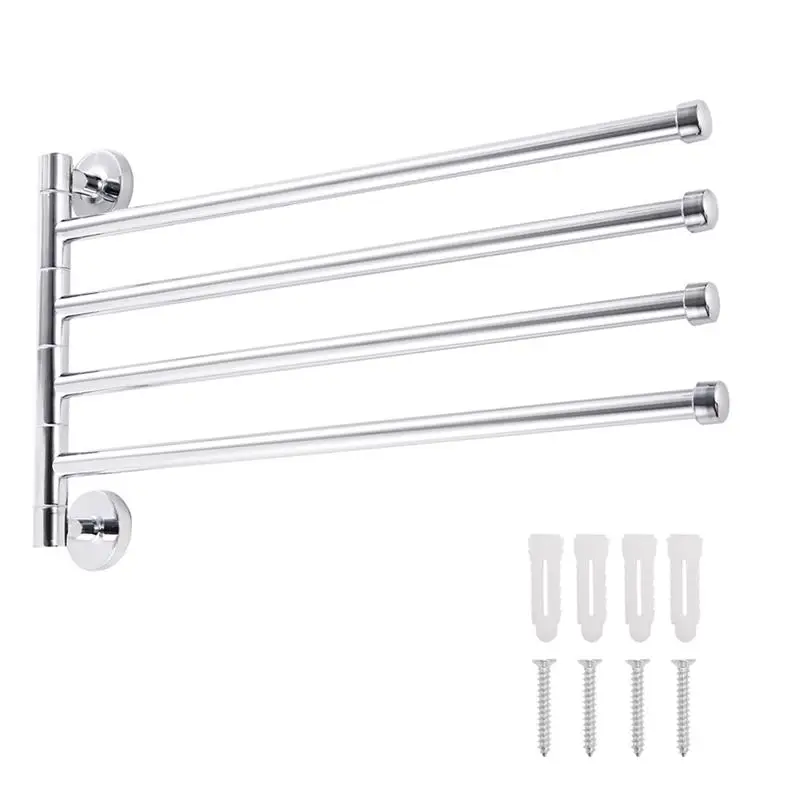 

AsyPets Stainless Steel Swing Out Towel Bar Hanger Holder Organizer Wall Mounted-25