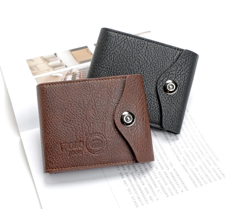 

HUIMENG PU Men Wallets Brand Fashion Short Design Purses Male Gift ID Credit Card Holder Slim Bifold Wallet Men
