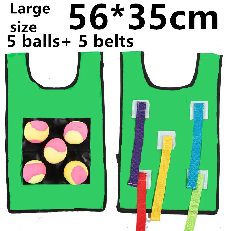 Дети Открытый школа ловить Pull шары игры активности детский сад оборудование развивающие игрушки спортивный жилет для детей - Цвет: 56 35cm green B
