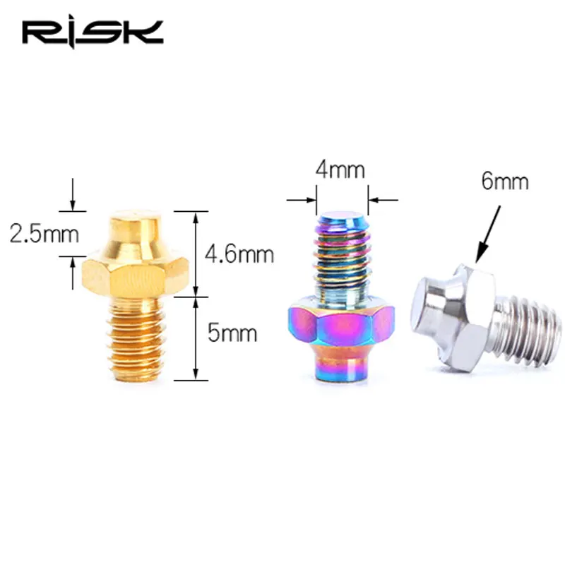 RISK 8 шт./компл. M4* 5 мм титановый сплав фиксированные болты для велосипедной педали MTB Горная дорога велосипед противоскользящие винты велосипедные подножки болт