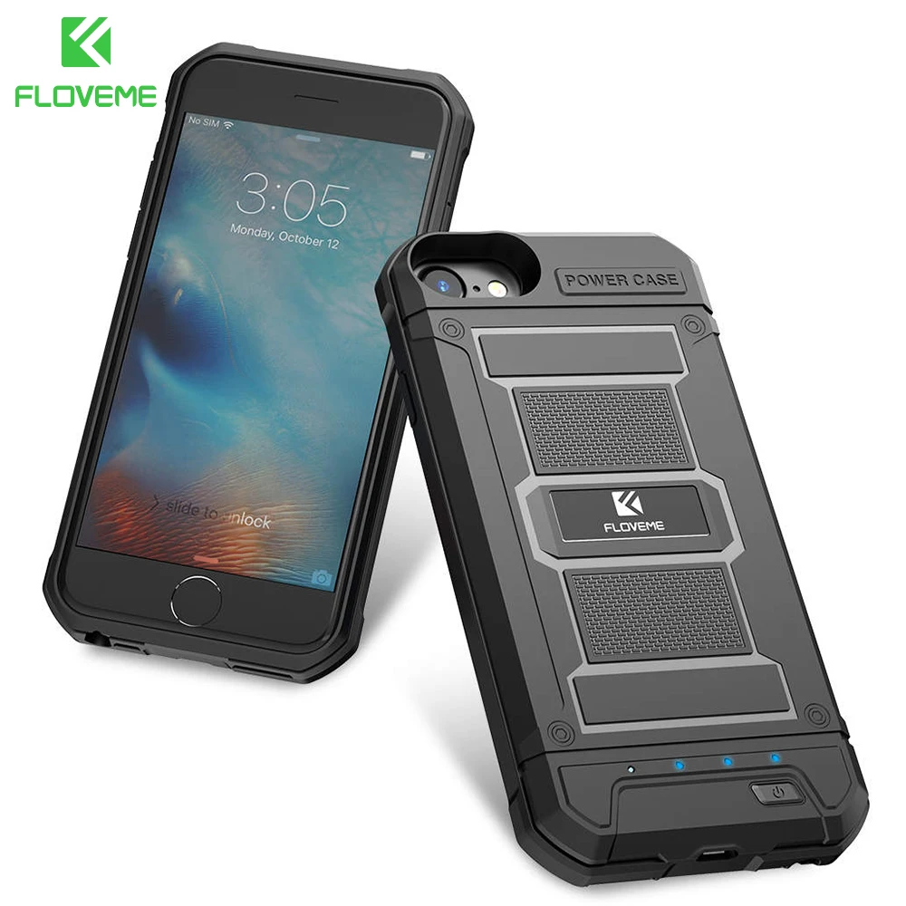 Чехол для зарядного устройства FLOVEME Power Bank iPhone 7 8 6 6s Plus чехол аккумулятора 3000/4200