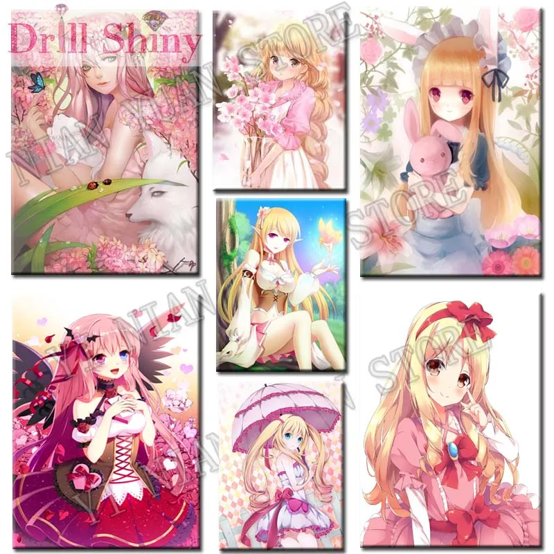 

NEW 5D DIY Diamond Painting Crystal Diamond Mosaic Anime girl Cross Stitch full round Drill Home Decor Diamond Embroidery