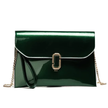 

Ladies Evening Party Small Clutch Bag Bridal Purse Handbag Patent Leather New New Shiny Women Chain Cross Body Messenger Bag
