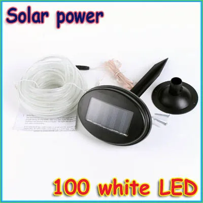 

1 pcs Solar Power 100  LED Light  Rope Outdoor Indoor White for decoration